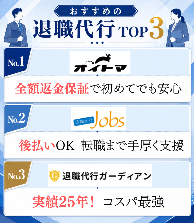 退職代行　大阪　TOP3