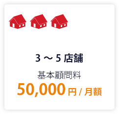 3～5店舗　基本顧問料 50,000円/月額