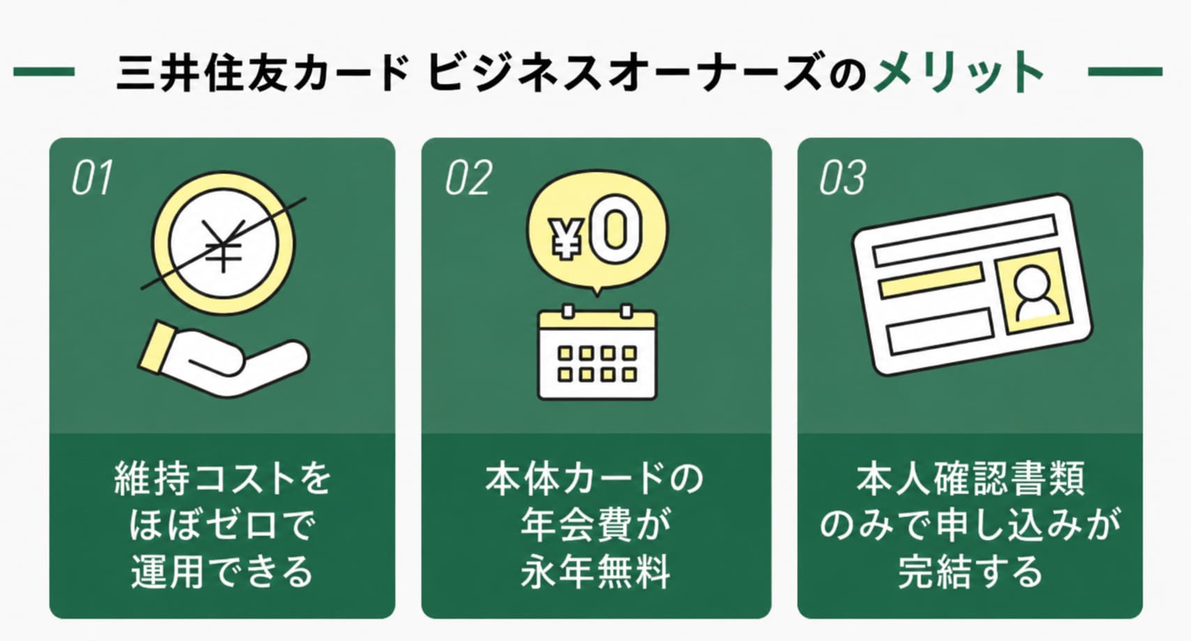 おすすめの法人ETCカードにおける三井住友カード ビジネスオーナーズのメリット