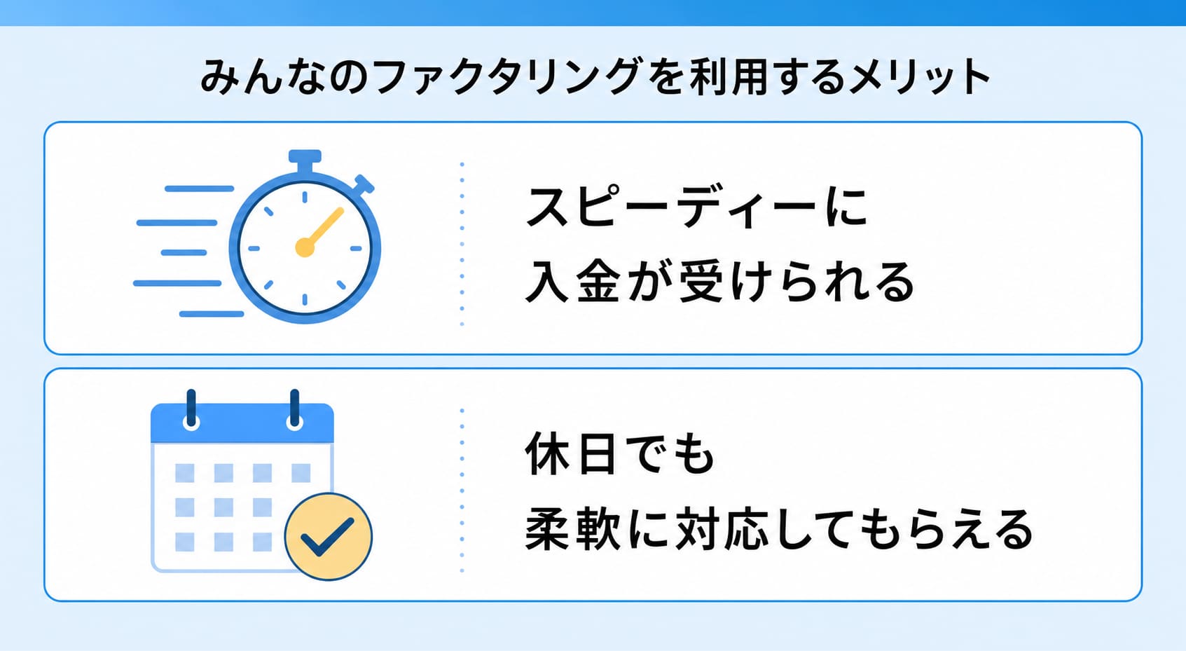 みんなのファクタリングのメリット