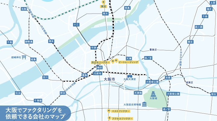 名古屋のファクタリング会社に関するマップ画像